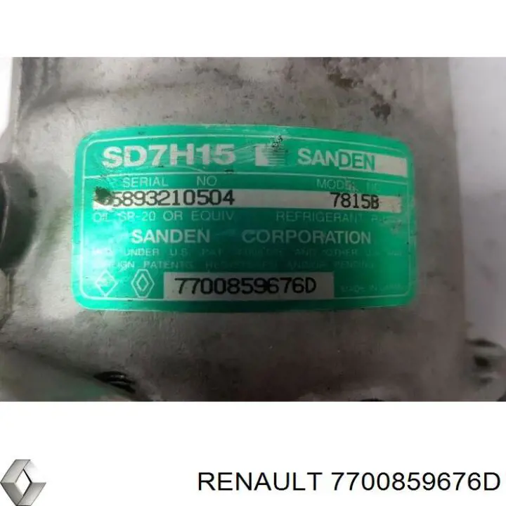 Sprężarka klimatyzacji Renault (RVI) 7700859676D cena, od 54,56 USD