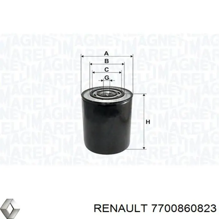 Do koszyka 7700860823 Renault (RVI) Filtr oleju