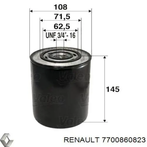 Filtr oleju 7700860823 Renault (RVI)