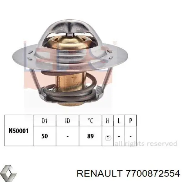 Termostat 7700872554 Renault (RVI)