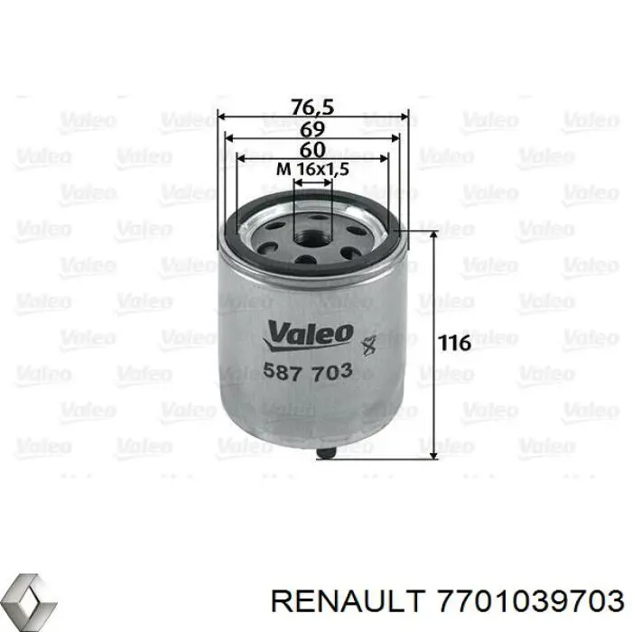 Do koszyka 7701039703 Renault (RVI) Filtr paliwa