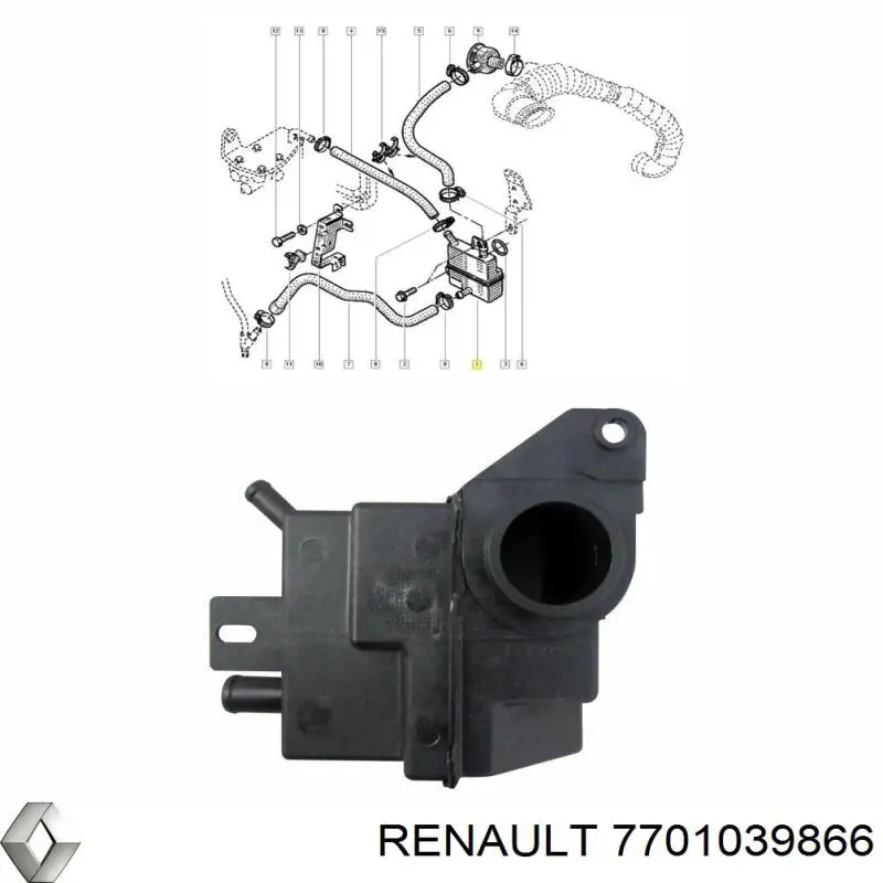 Separator oleju układu wentylacji kadłuda (bloku silnika) Renault (RVI) 7701039866 cena, od 25,49 USD