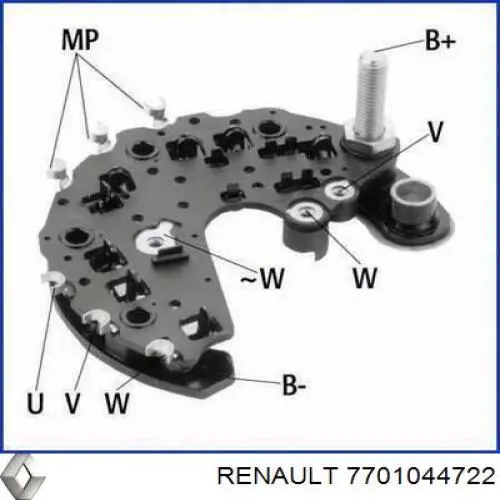 7701044722 Renault (RVI) Mostek prostowniczy alternatora = Moster diodowy alternatora