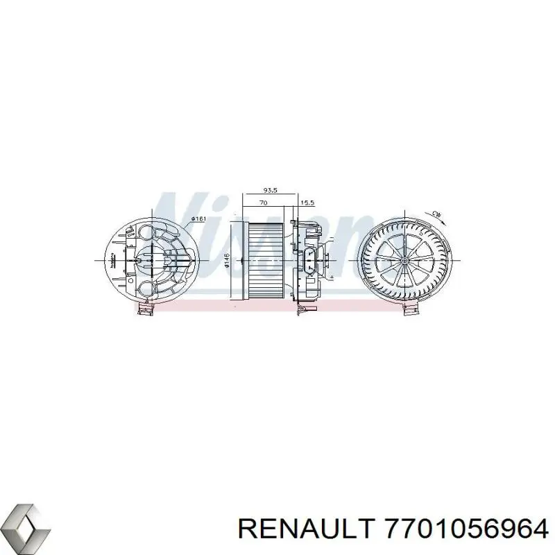 Silniczek wentylatora nagrzewnicy (ogrzewacza wnętrza) Renault (RVI) 7701056964 cena, od 72,36 USD