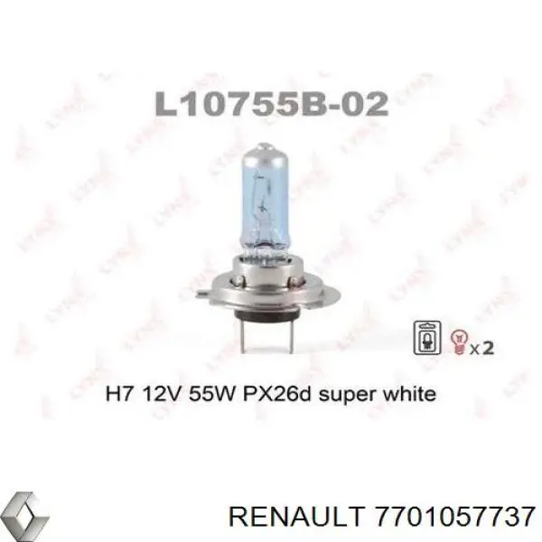 Do koszyka 7701057737 Renault (RVI) Żarówka halogenowa