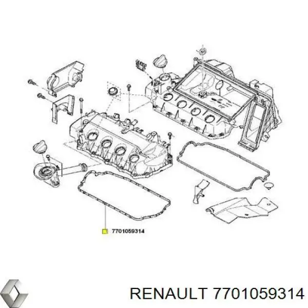 7701059314 Renault (RVI) Uszczelka pokrywy zaworowej silnika
