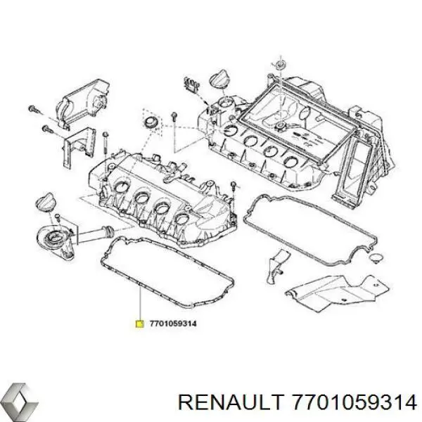 Uszczelka pokrywy zaworowej silnika Renault (RVI) 7701059314 cena, od 12,96 USD