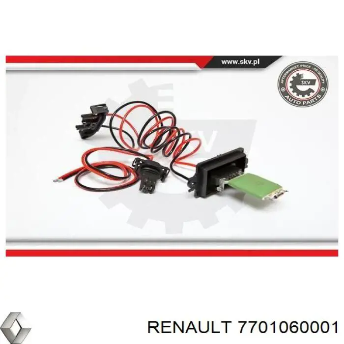 Rezystor wentylatora nagrzewnicy (ogrzewacza kabiny) Renault (RVI) 7701060001 cena, od 15,88 USD