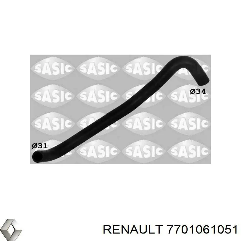 Do koszyka 7701061051 Renault (RVI) Przewód (króciec) termostatu