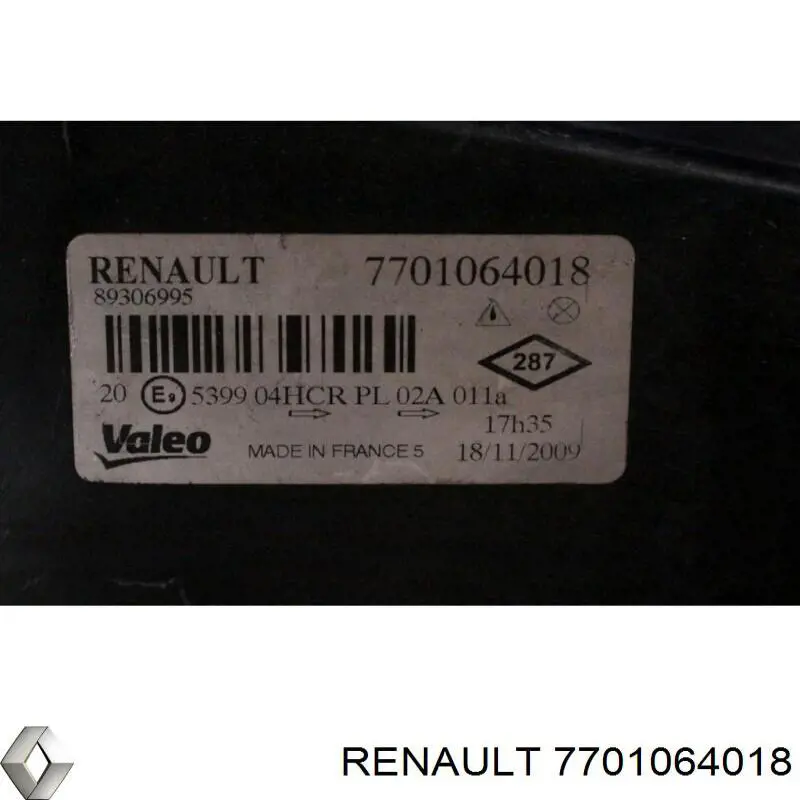 Do koszyka 7701064018 Renault (RVI) Reflektor lewy