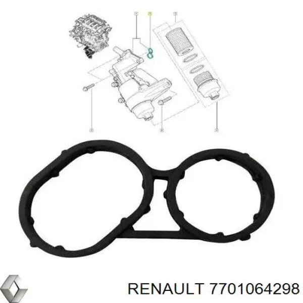 Uszczelka adaptera filtra oleju Renault (RVI) 7701064298 cena, od 12,86 USD
