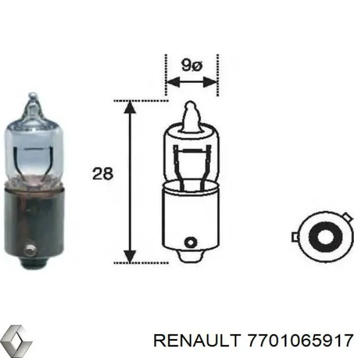 7701065917 Renault (RVI) Żarówka lampy pozycyjnej przedniej
