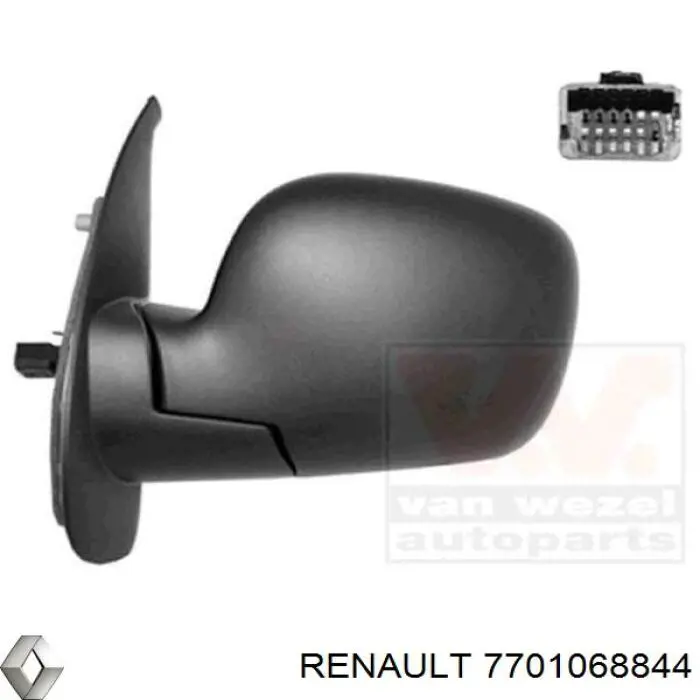 Do koszyka 7701068844 Renault (RVI) Nakładka (pokrywa) lusterka wstecznego lewa
