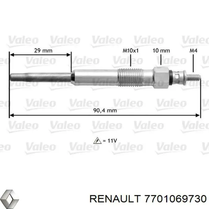 Świeca żarowa 7701069730 Renault (RVI)