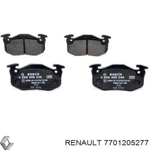 Do koszyka 7701205277 Renault (RVI) Klocki hamulcowe przednie tarczowe
