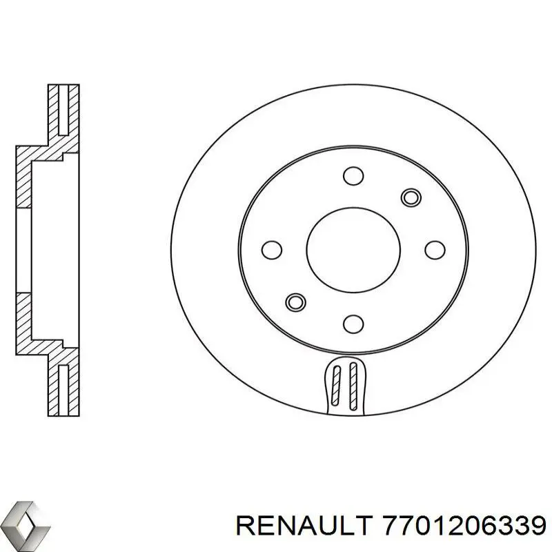Tarcza hamulcowa przednia Renault (RVI) 7701206339 cena, od 33,48 USD