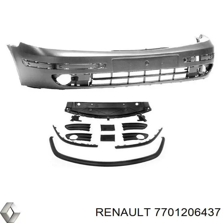 7701206437 Renault (RVI) Zaślepka (kratka) lamp przeciwmgielnych zderzaka przedniego