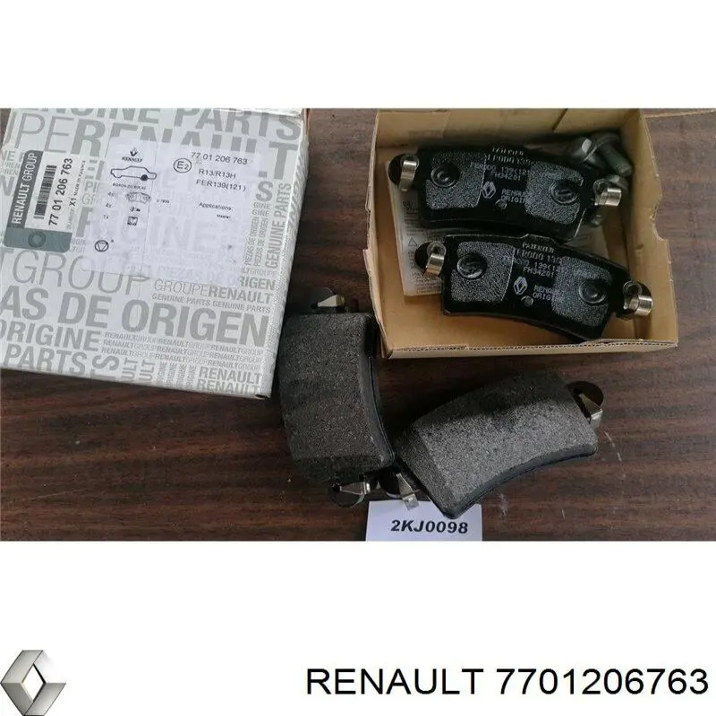 Do koszyka 7701206763 Renault (RVI) Okładziny (klocki) do hamulców tarczowych tylne