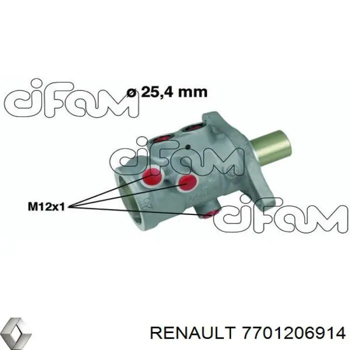 7701206914 Renault (RVI) Główny cylinder hamulców