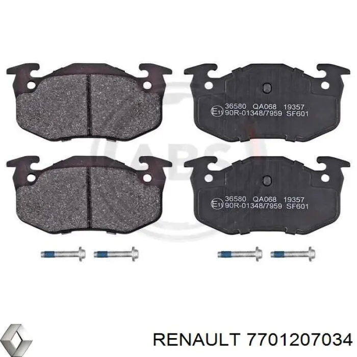 Okładziny (klocki) do hamulców tarczowych tylne Renault (RVI) 7701207034 cena, od 20,13 USD