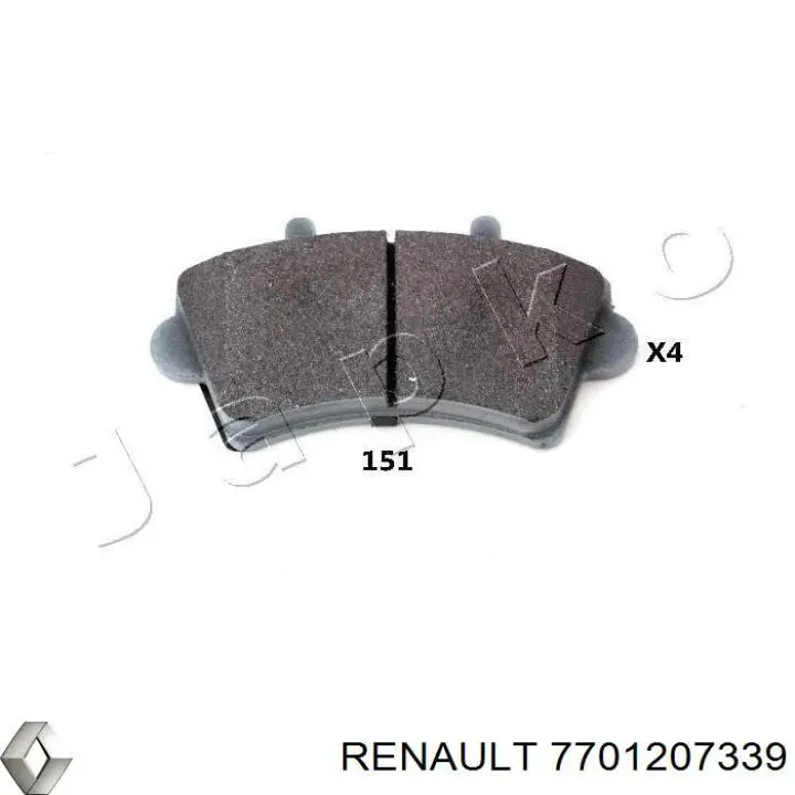Do koszyka 7701207339 Renault (RVI) Klocki hamulcowe przednie tarczowe
