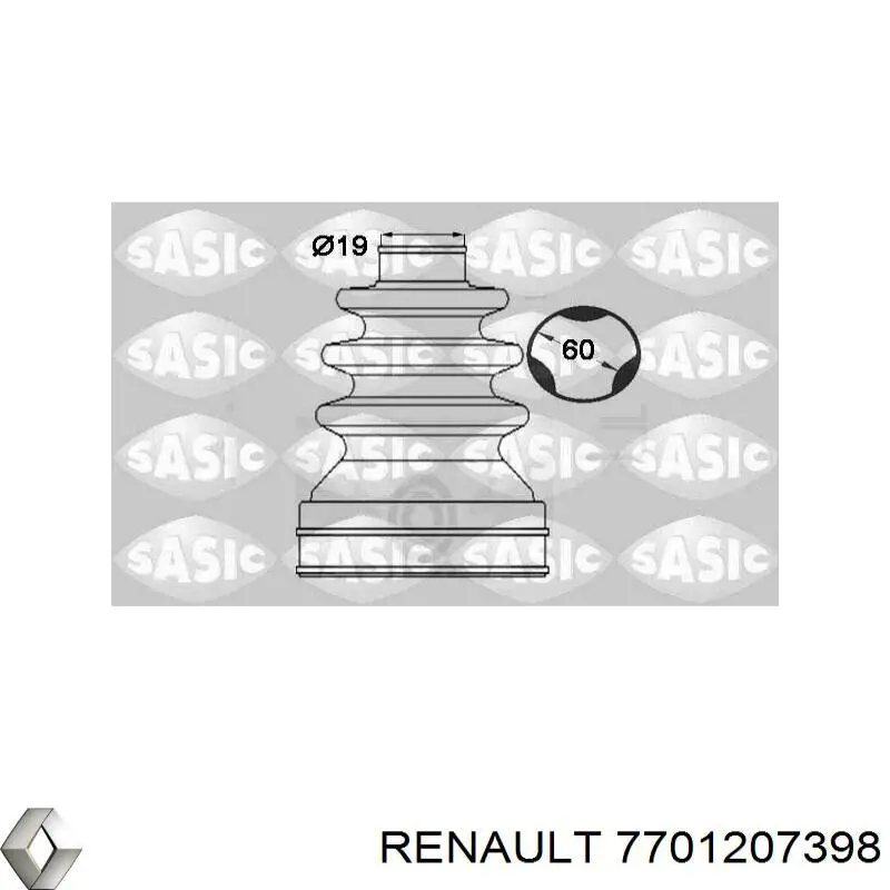 Do koszyka 7701207398 Renault (RVI) Osłona przegubu homokinetycznego półosi przedniej wewnętrzna