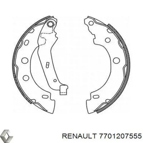 7701207555 Renault (RVI) Klocki hamulcowe tylne bębnowe