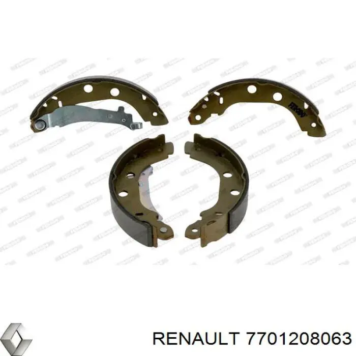 Do koszyka 7701208063 Renault (RVI) Klocki hamulcowe tylne bębnowe