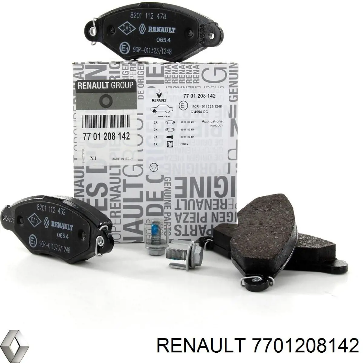 Do koszyka 7701208142 Renault (RVI) Klocki hamulcowe przednie tarczowe