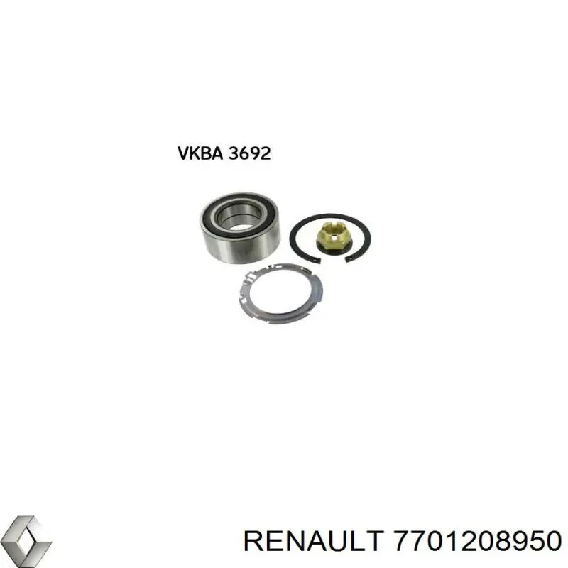 Do koszyka 7701208950 Renault (RVI) Łożysko piasty przedniej