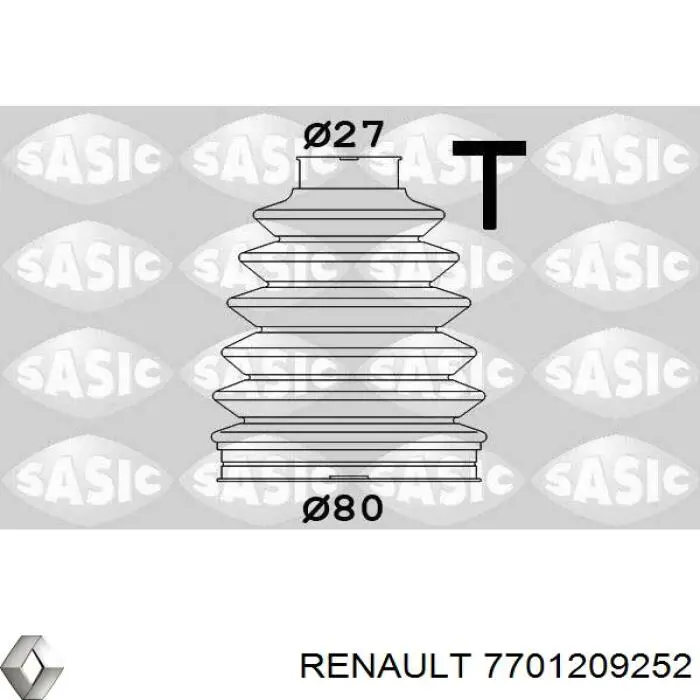 Osłona przegubu homokinetycznego półosi przedniej zewnętrzna Renault (RVI) 7701209252 cena, od 13,65 USD