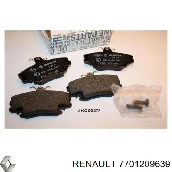 Do koszyka 7701209639 Renault (RVI) Klocki hamulcowe przednie tarczowe