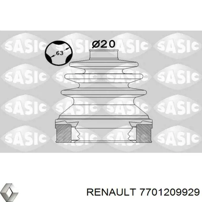 Osłona przegubu homokinetycznego półosi przedniej wewnętrzna Renault (RVI) 7701209929 cena, od 9,95 USD