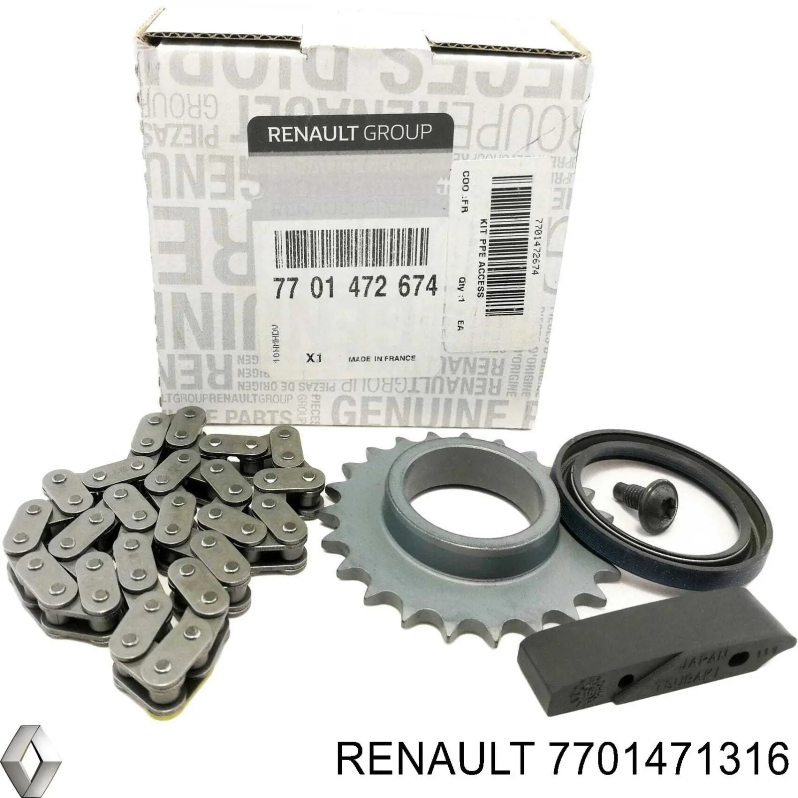 Do koszyka 7701471316 Renault (RVI) Łańcuch pompy oleju, zestaw