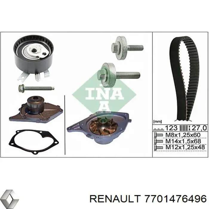 7701476496 Renault (RVI) Pompa chłodząca wodna