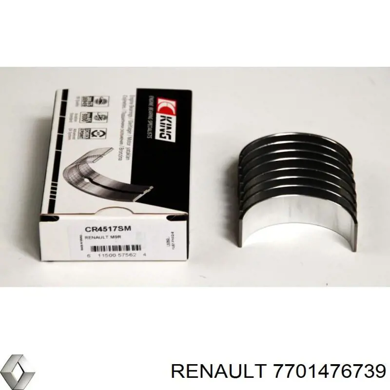 Panewki korbowodowe wału korbowego, zestaw, standardowe (STD) Renault (RVI) 7701476739 cena, od 25,03 USD