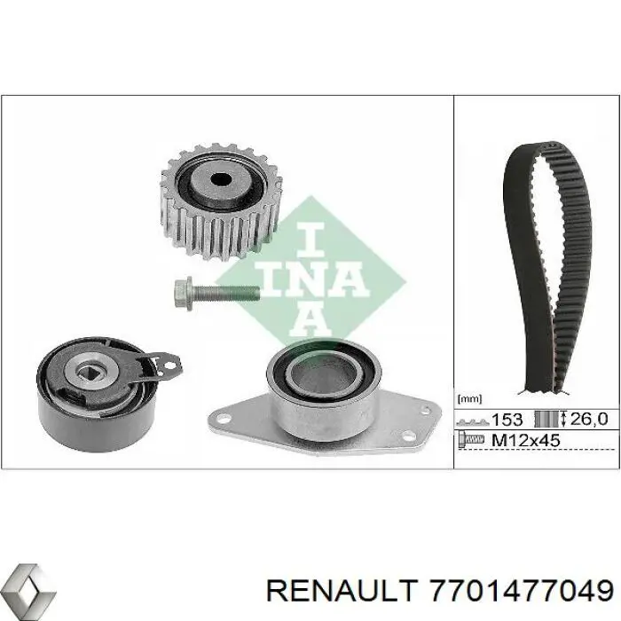 7701477049 Renault (RVI) pasek rozrządu