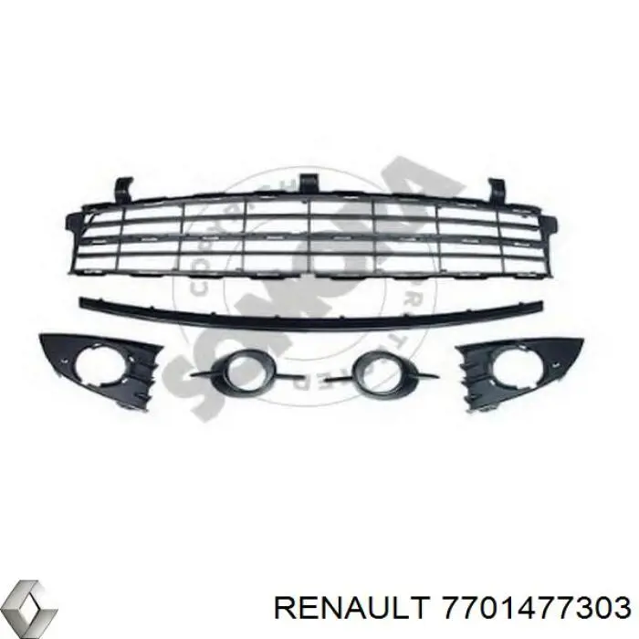 7701477303 Renault (RVI) Kratka zderzaka przedniego środkowa