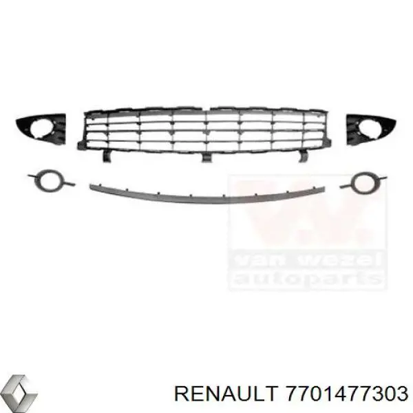 Kratka zderzaka przedniego środkowa Renault (RVI) 7701477303 cena, od 124,29 USD