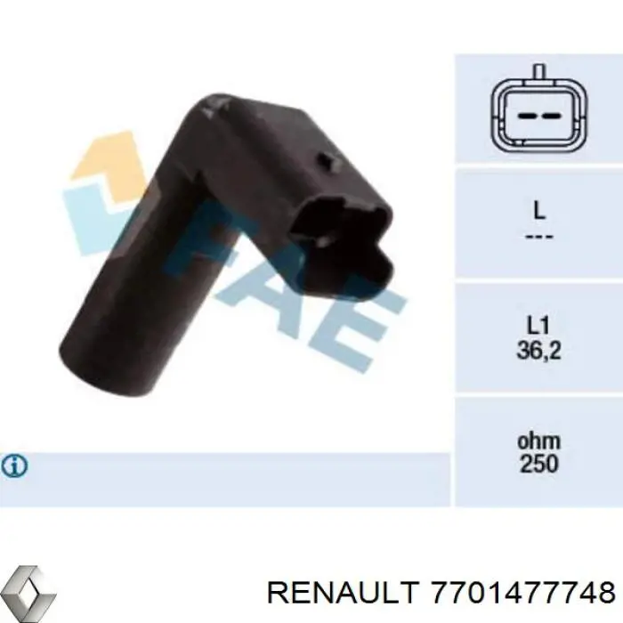 Czujnik położenia wału korbowego 7701477748 Renault (RVI)