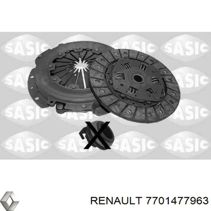 Do koszyka 7701477963 Renault (RVI) Zestaw sprzęgła (3 części)