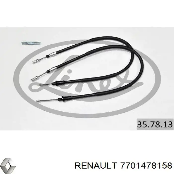 Linka hamulca ręcznego tylna prawa/lewa Renault (RVI) 7701478158 cena, od 26,52 USD