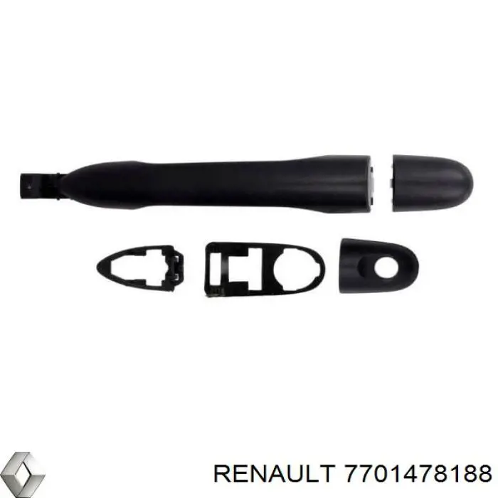 Do koszyka 7701478188 Renault (RVI) Klamka drzwi tylnych skrzydłowych lewa zewnętrzna