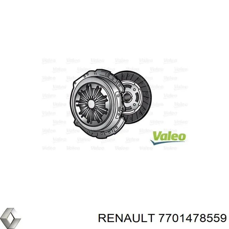 Do koszyka 7701478559 Renault (RVI) Zestaw sprzęgła (3 części)