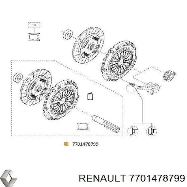 Zestaw sprzęgła (3 części) Renault (RVI) 7701478799 cena, od 165,79 USD