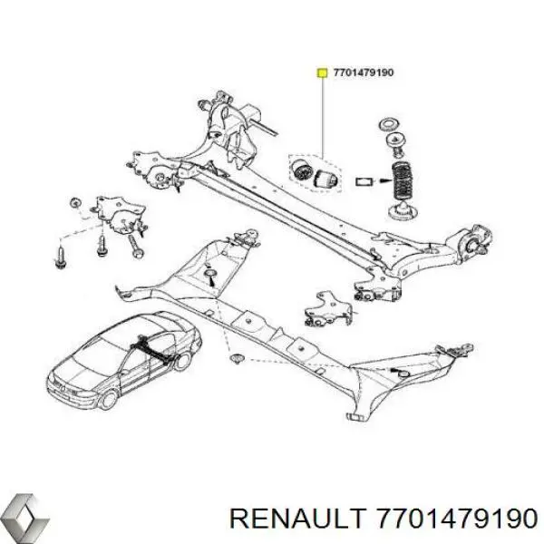 Silentblock tylnej belki Renault (RVI) 7701479190 cena, od 18,04 USD