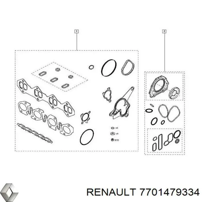 Do koszyka 4420676 Opel Zestaw uszczelek silnika górny