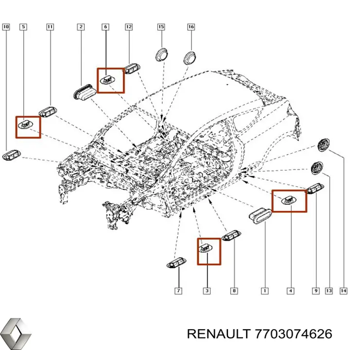Wkładka dna nadwozia do Renault Modus  JP0