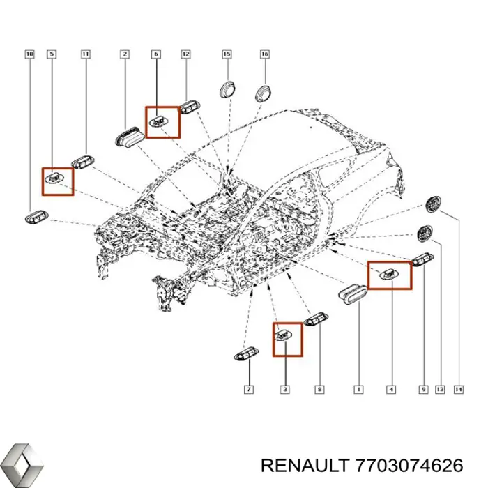  Wkładka dna nadwozia Renault Modus 
