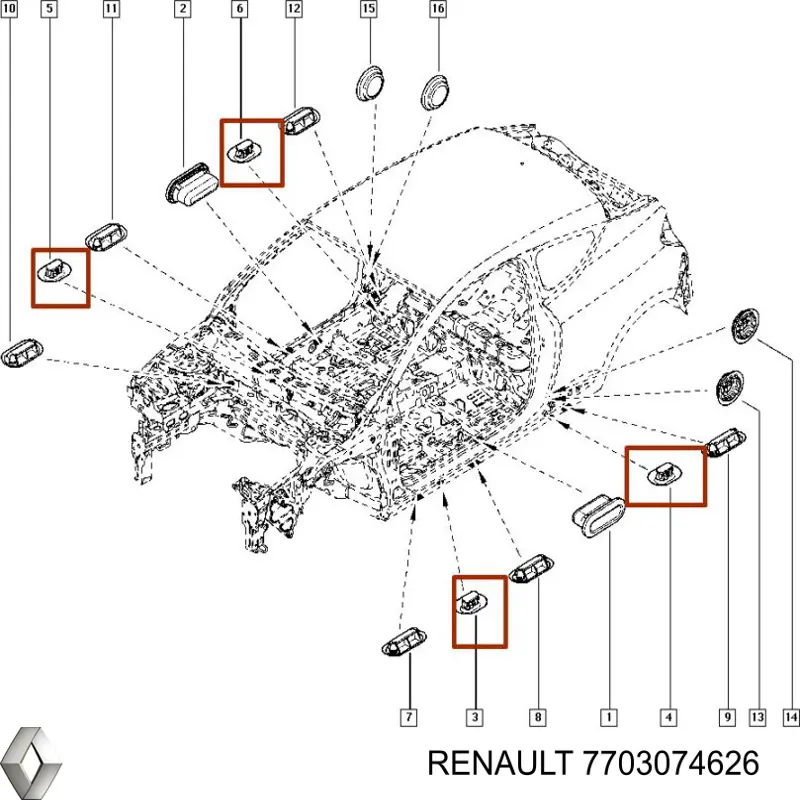 Do koszyka Wkładka dna nadwozia Renault Modus  JP0